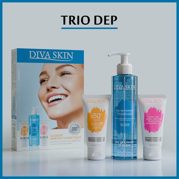 Diva Skin PACK Creme Anti-taches 50ml+ Gel Nettoyant 200ml + Ecran Invisible