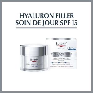 Eucerin Hyaluron Filler Soin de Jour Spf15 Peau Sèche 50ml + Sensitive Protect Spf50